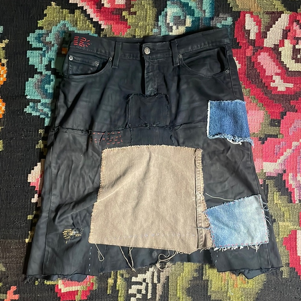 Random Patchwork Levi’s Denim Skirt - Picture 1 of 3